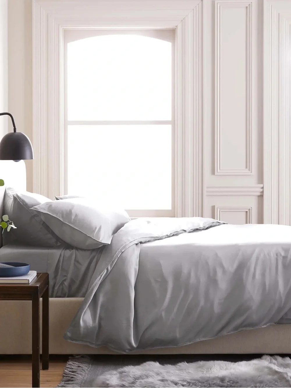 NWT QUINCE Bamboo Duvet Cover Full/Queen Light Grey 0564
